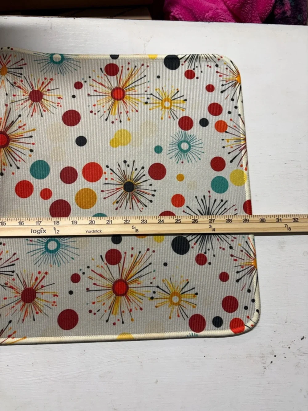Atomic Starburst Kitchen Rug Set 2pc Mid Century Modern NEW
